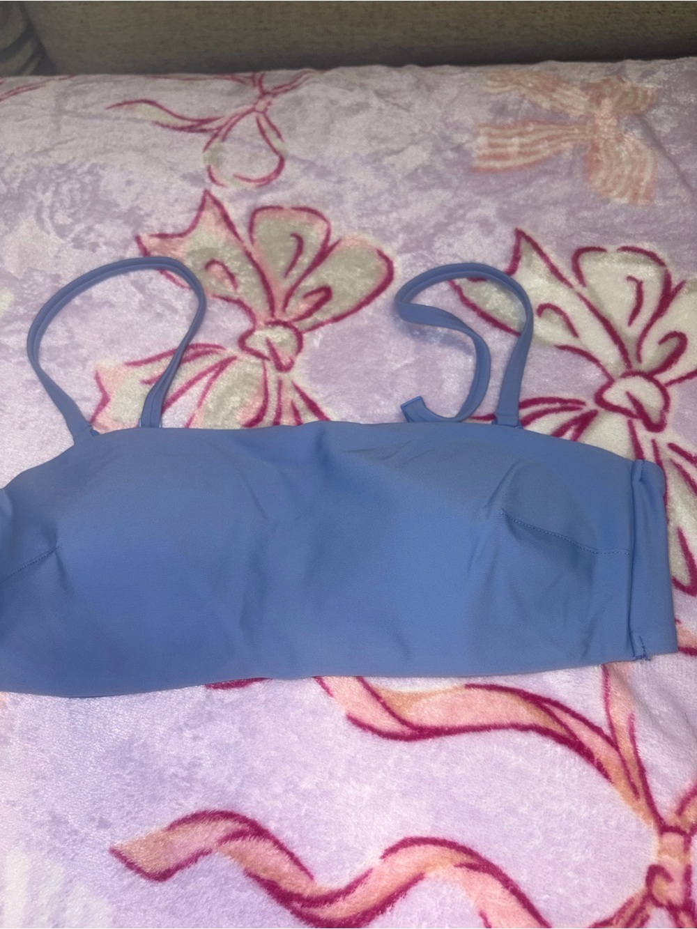 aerie Lavender Seamless Bandeau Bikini Top with Straps